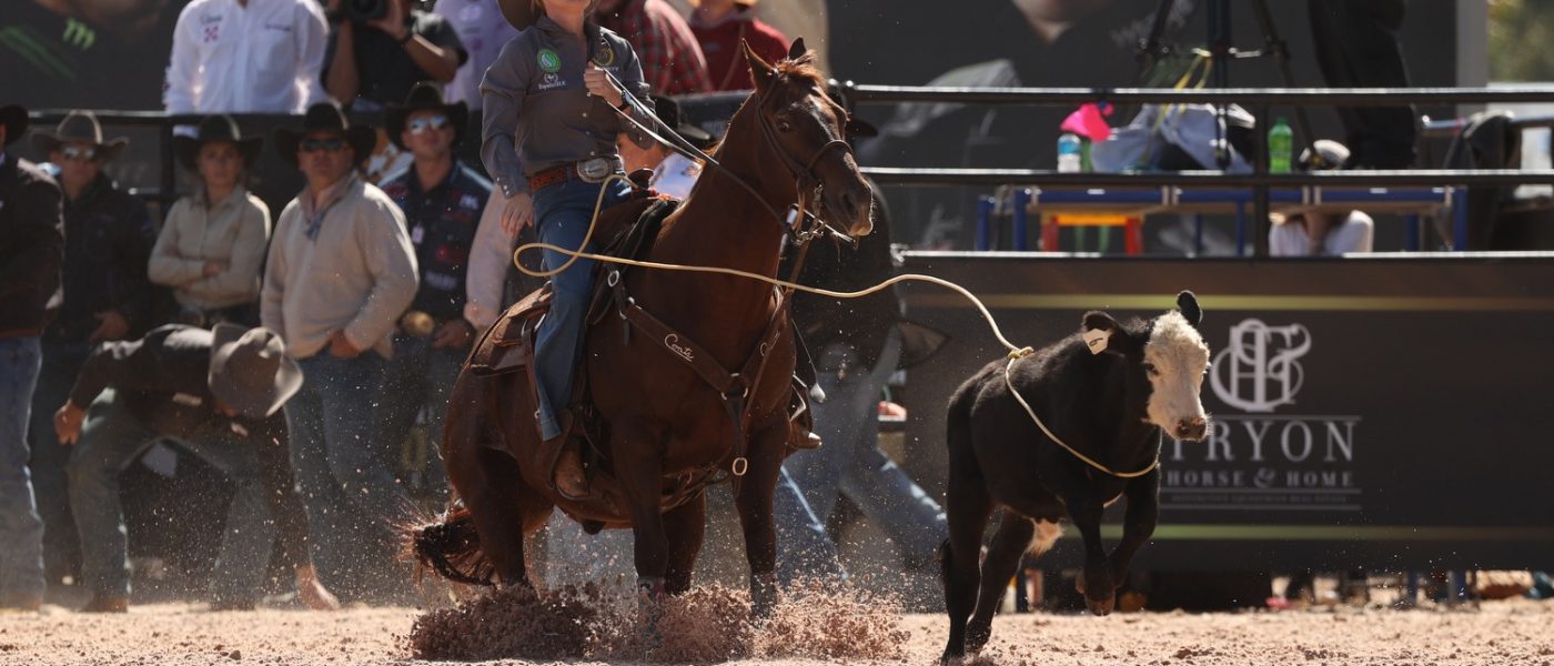 Maelee Wade ropes at WCRA Rodeo Carolina