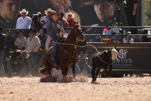 Maelee Wade ropes at WCRA Rodeo Carolina