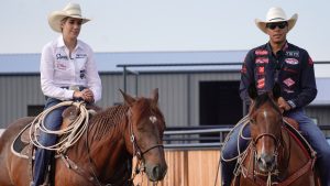 In Roping.com's latest release, NFBR Qualifier Sarah Angelone and World Champion Shad Mayfield practice together on horses of various levels.