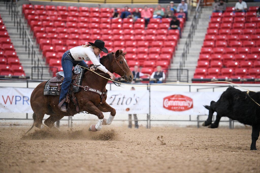 Hotrod Song, known as "Colonel" hopped back underneath Munsell as she almost came off the right side during Round 4 at the 2023 NFBR.