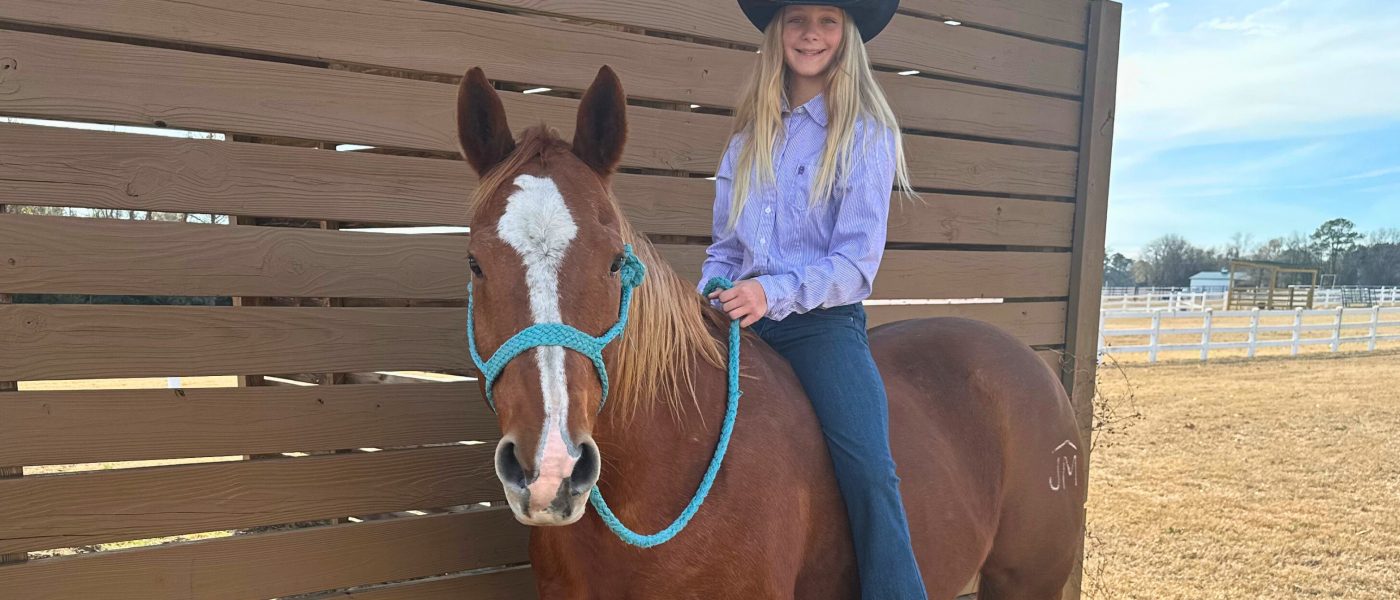 Bailey May (12) is the proud owner of Martha Angelone's old mare "Vegas," who is more than 20 years old. Photo courtesy of the May family.