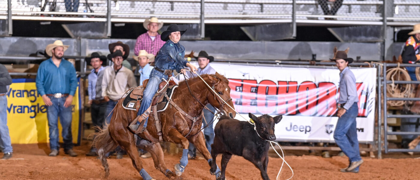 2024 Resistol Rookie of the Year candidate Nikayla Brill caught at check in Brighton, Florida.