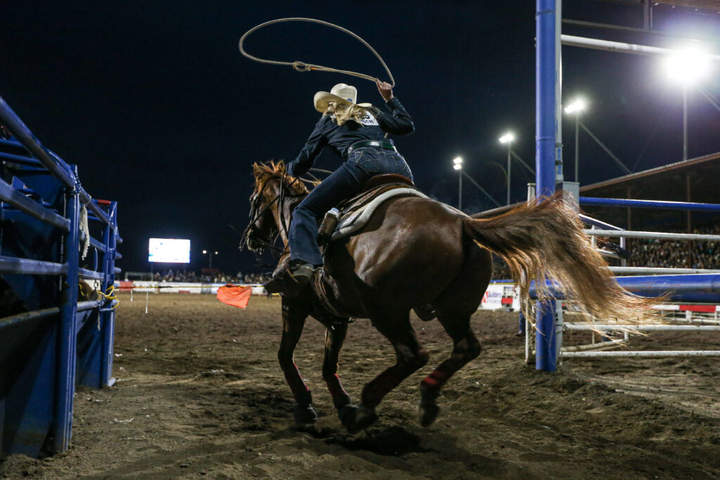 Shai Schaefer blasted the competition at the 2024 Cody Stampede in Wyoming, roping in 1.8 seconds.