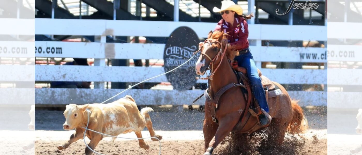 Madison Outhier roped in the 2024 Cheyenne Frontier Days slack the day before her accident on her mare "Eva."