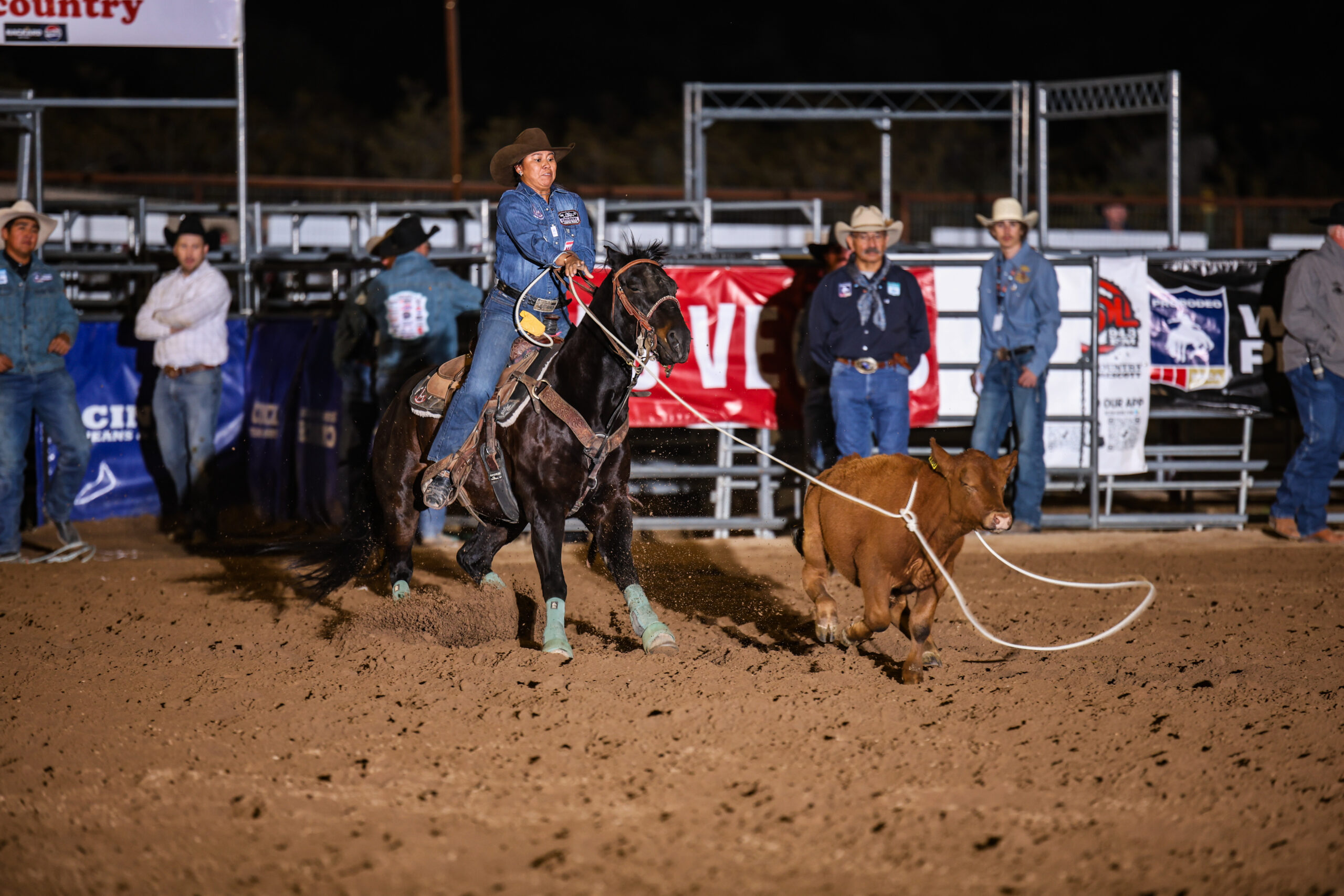 Bailey Bates and "Rocket" prepare to stop the clock at the 2024 Turquoise Circuit Finals. 