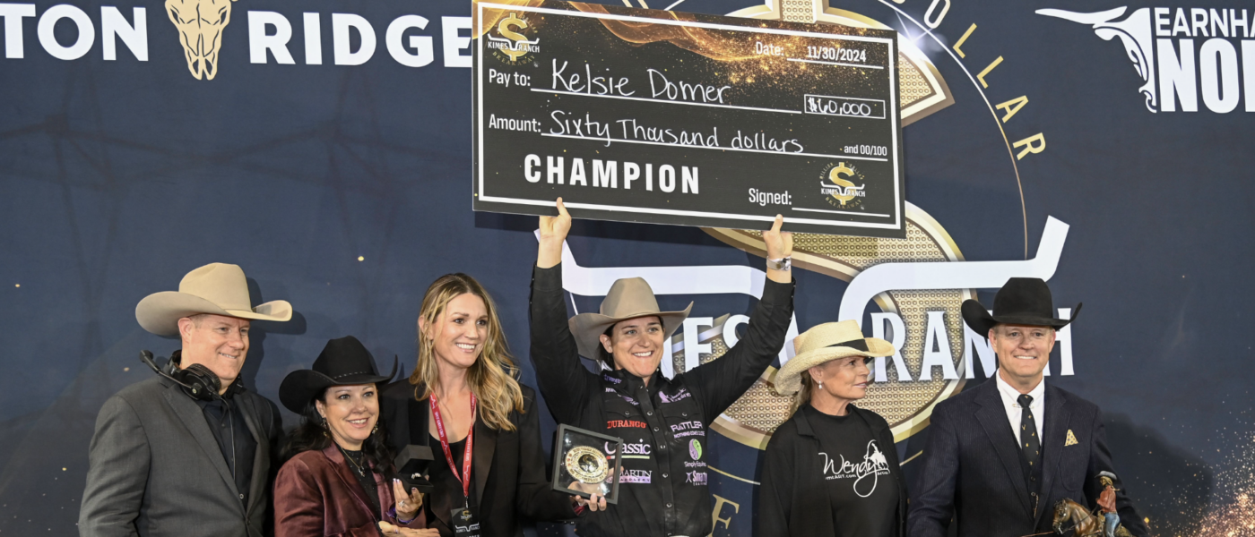 Kelsie Domer blew her spoke on night one and regrouped at the end of the arena for a time. Little did she know it would turn into the the key to the Kimes Million Dollar Breakaway Average Championship.