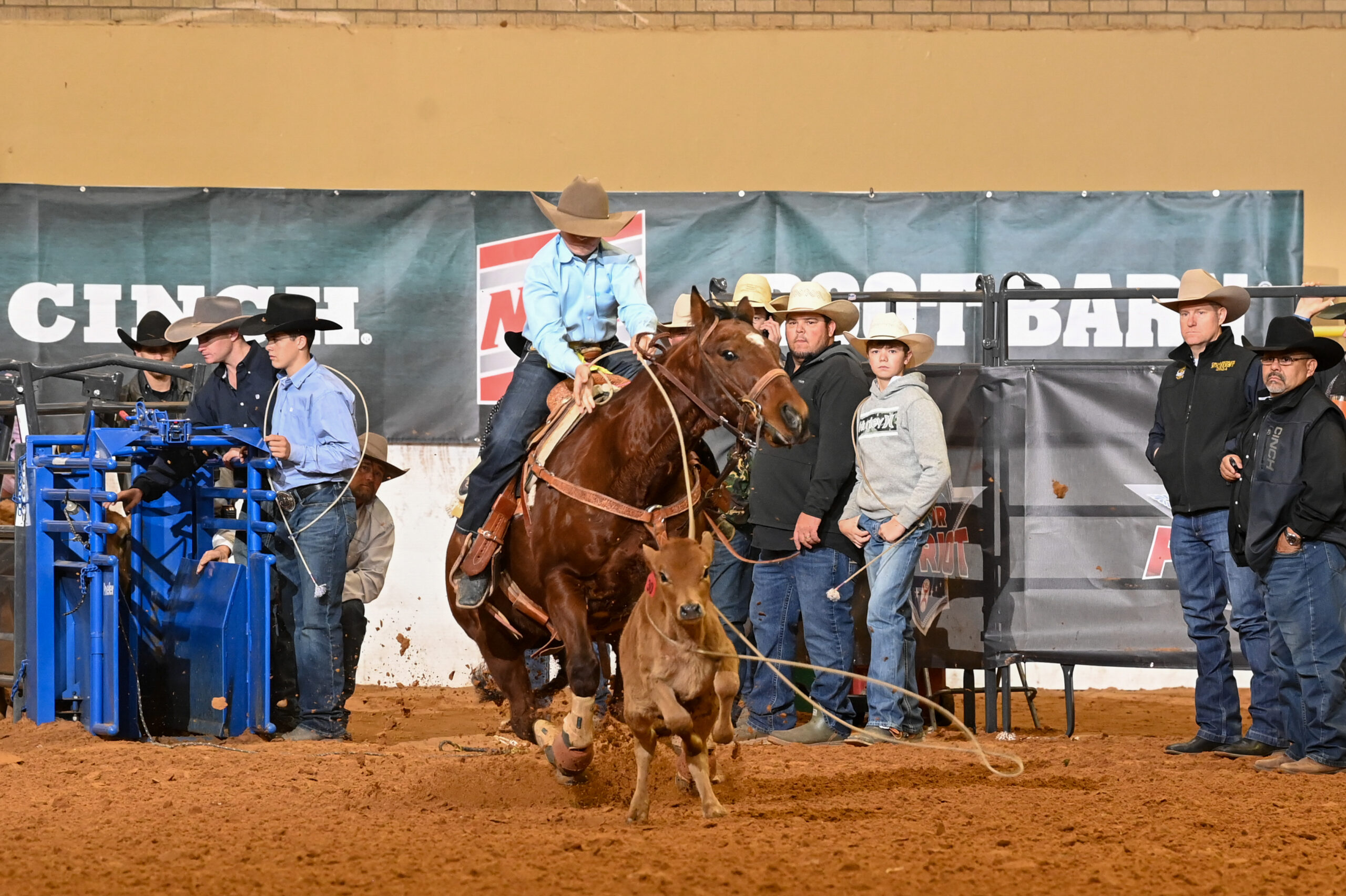 Caul Cavataio rode Jill Tanner's horse "Three" to the Hooey Jr. Patriot 12 and Under Breakaway Jackpot Championship.
