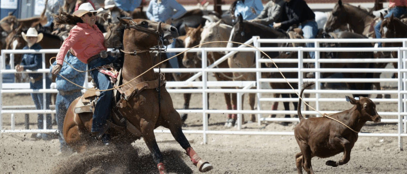 Haiden Thompson and "Tom" hit the brakes at the 2025 Cheyenne Frontier Days Slack