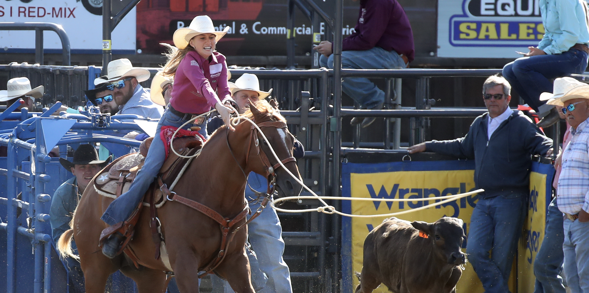 Josie Conner tied for the win at the Kitsap Stampede in Bremerton, Washington, with peer and friend Jordi Edens-Mitchell, both roping in 2.0-seconds.