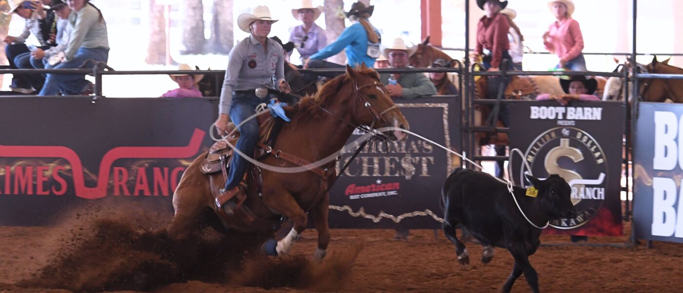 Beau Peterson and TLC Dulce Kat were the top earners in the Riata Sidepot at the 2025 Oklahoma's Richest Kimes Million Dollar Breakaway Qualifier.