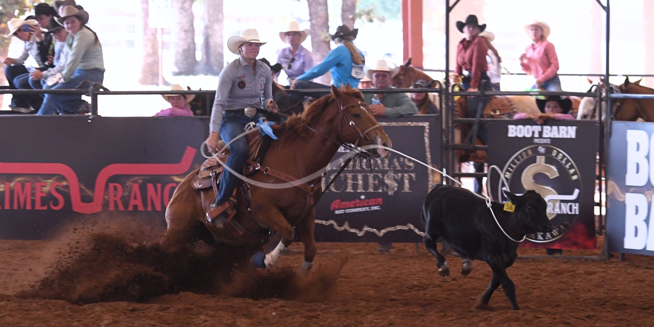 Beau Peterson and TLC Dulce Kat were the top earners in the Riata Sidepot at the 2025 Oklahoma's Richest Kimes Million Dollar Breakaway Qualifier.