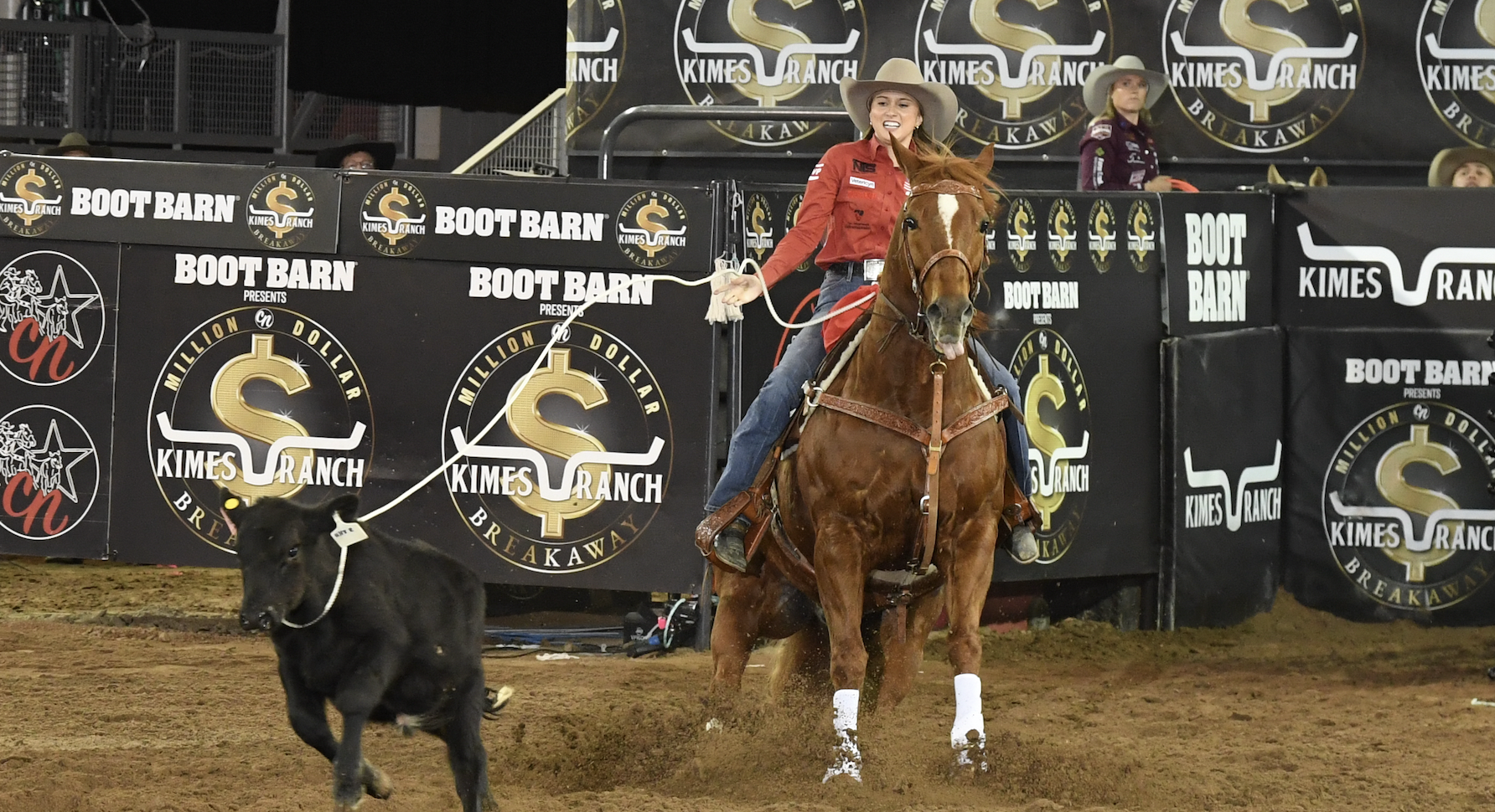 Josie Conner has rounded up $45K in the first three rounds of the 2025 Kimes Ranch Million Dollar Breakaway Finals.