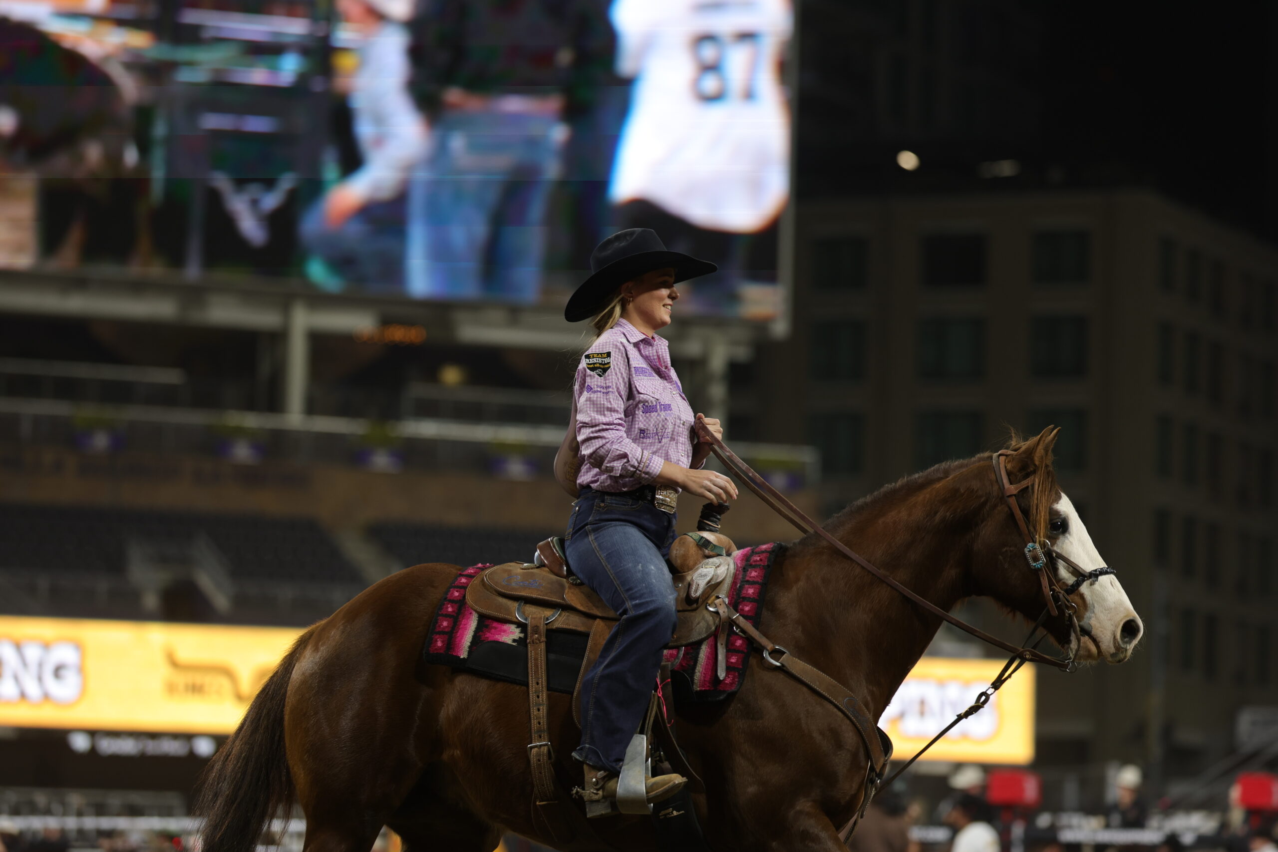 Hali Williams takes the Round 1 win at the San Diego Rodeo, good for $3,500