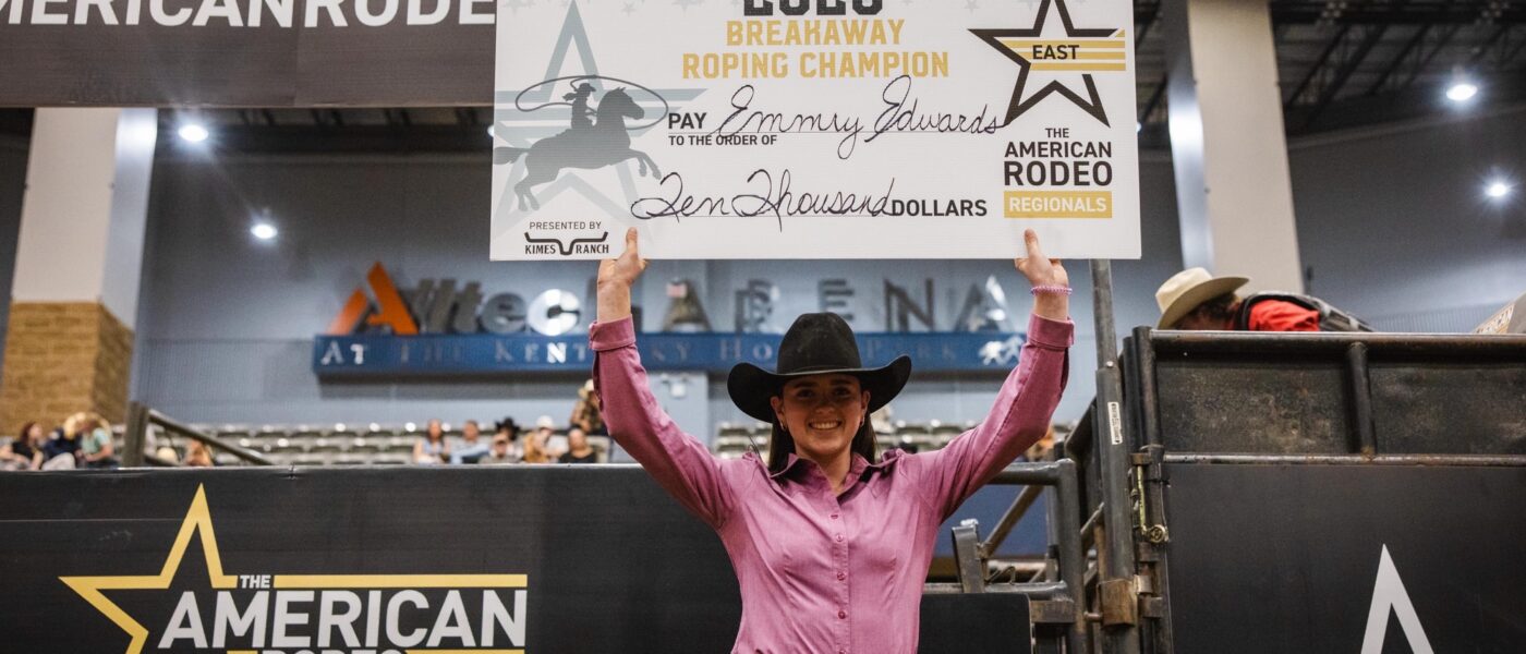 Emmry Edward wins the East Regional Finals for the 2026 American Rodeo