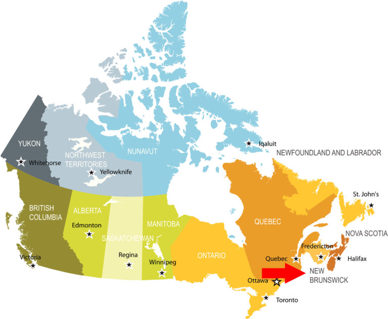 New Brunswick Canada map