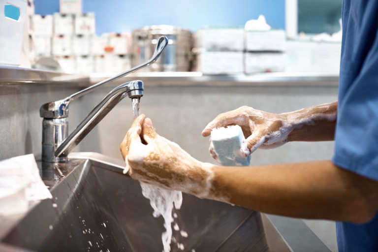 hand washing and alcohol-based hand rubs