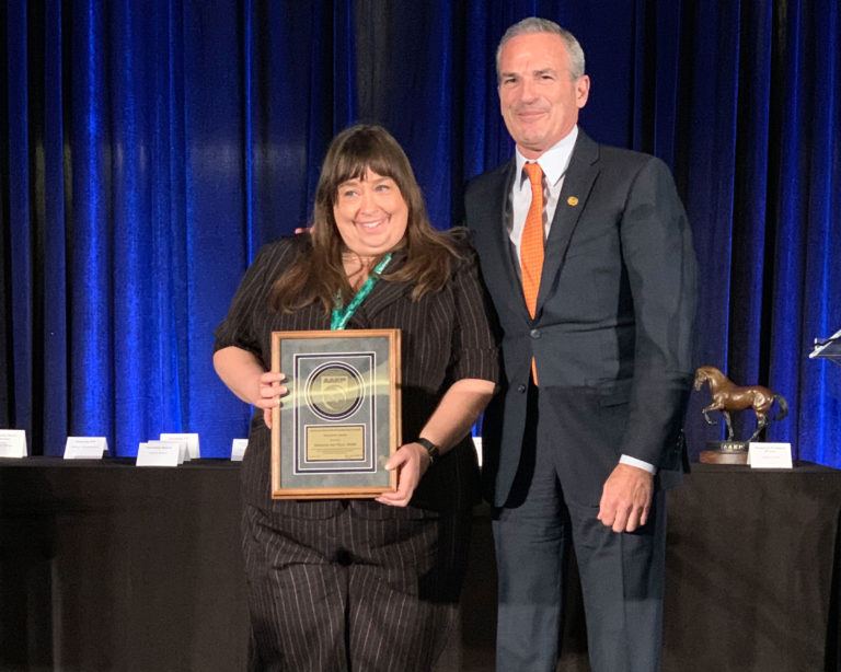 Dr. Katie Flynn 2019 AAEP President's Award with Dr. Jeff Berk