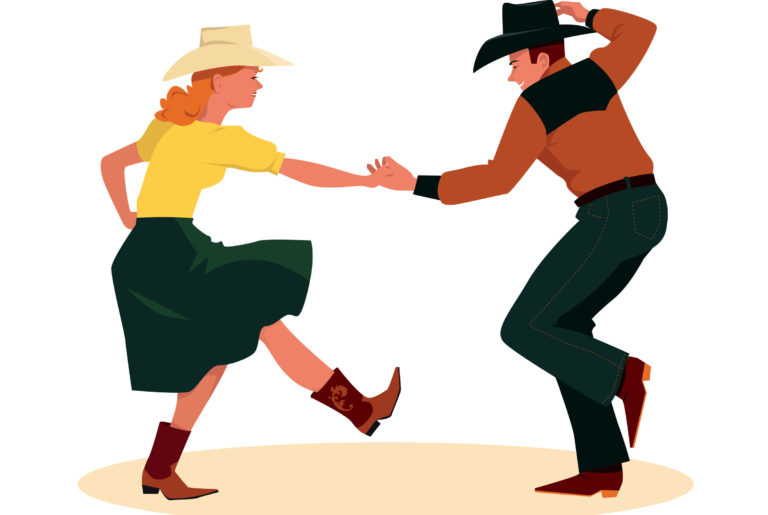illus western dance cowboy owgirl