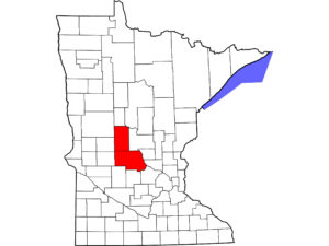 Map of Stearns and Todd counties, Minnesota.