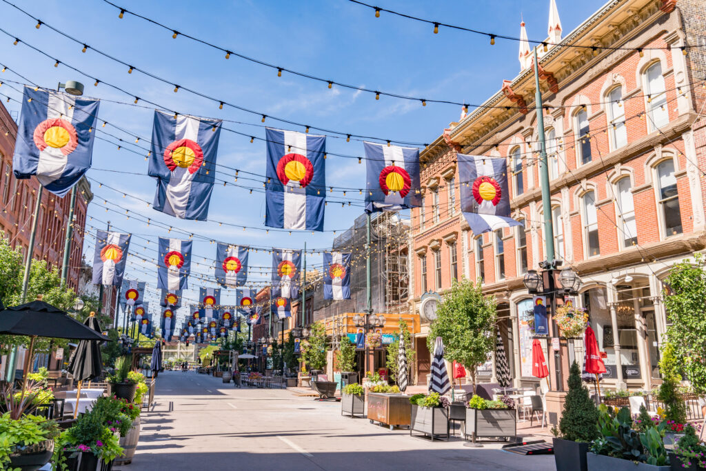 Larimer Square in downtown Denver, Colorado.