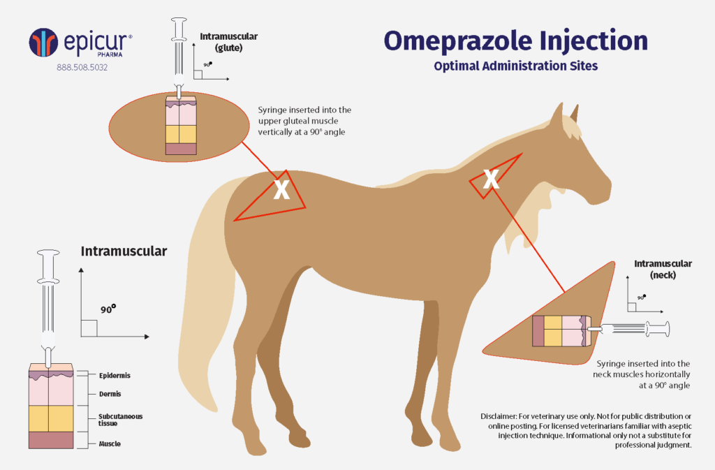 Omeprazole injection sites diagram