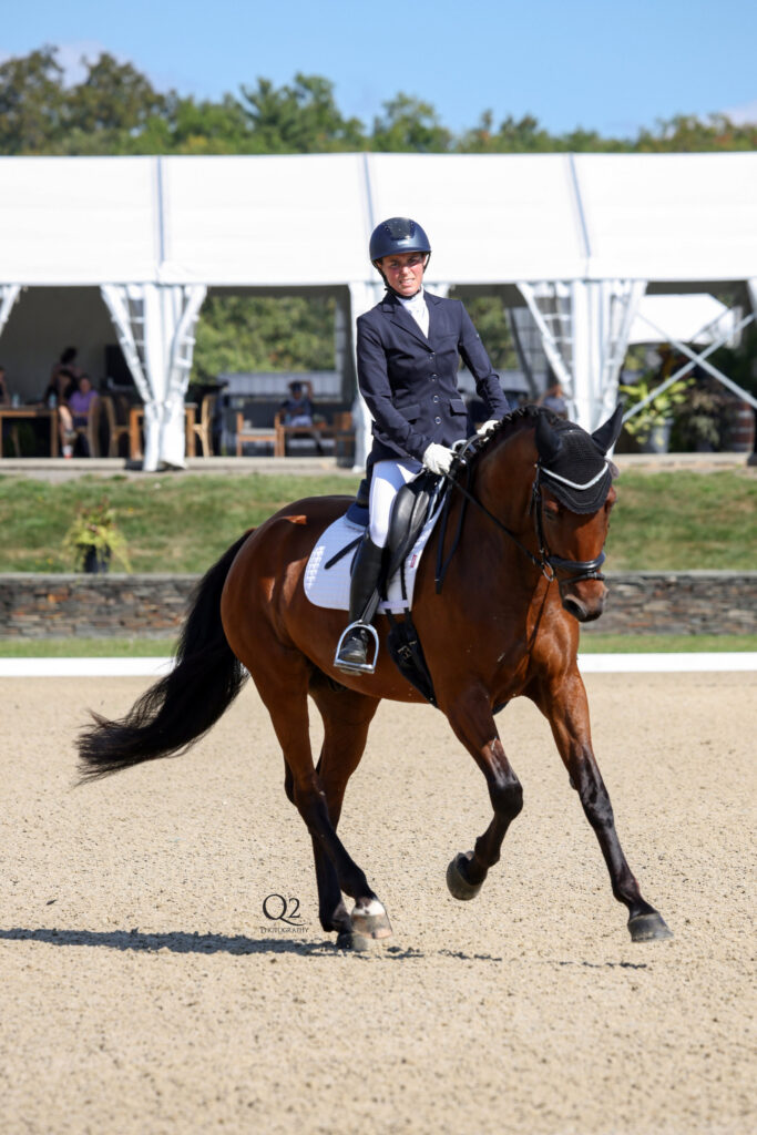 Dr. Rachel Gardner competing on her horse