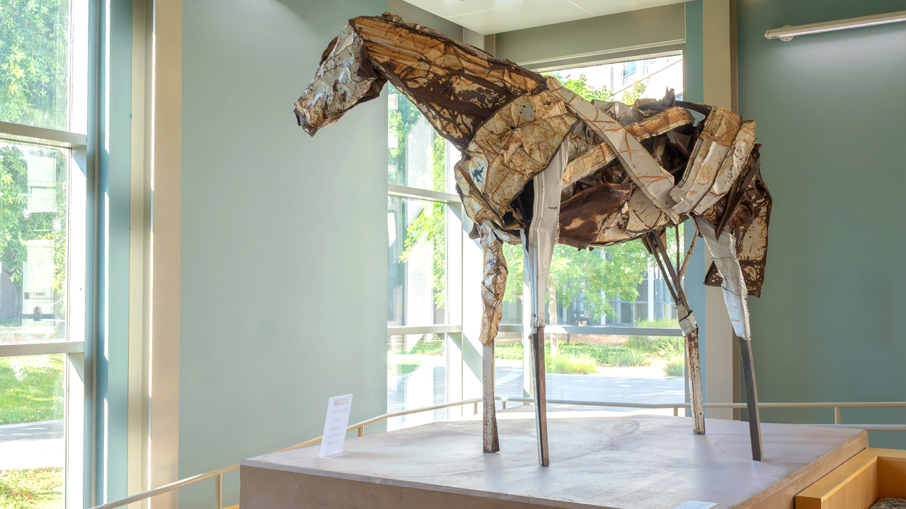 Found steel sculpture of horse "John" by Deborah Butterfield