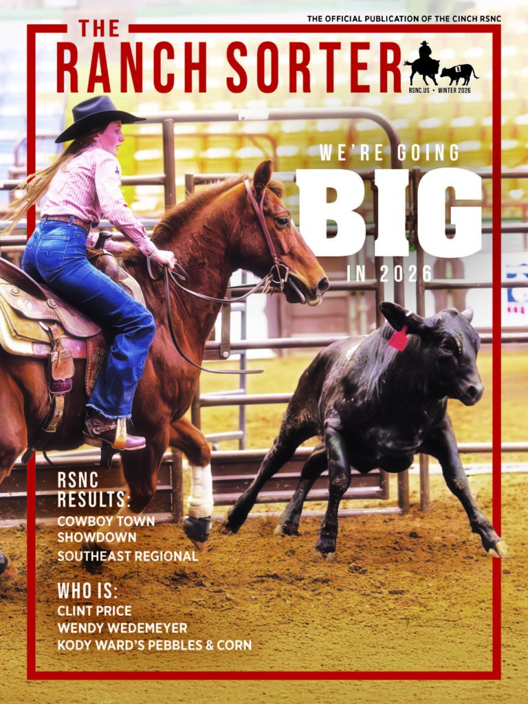Winter 2026 full cover of The Ranch Sorter magazine, featuring Viann Hegge at the Southeast Regional Super Sort in Perry, Georgia.