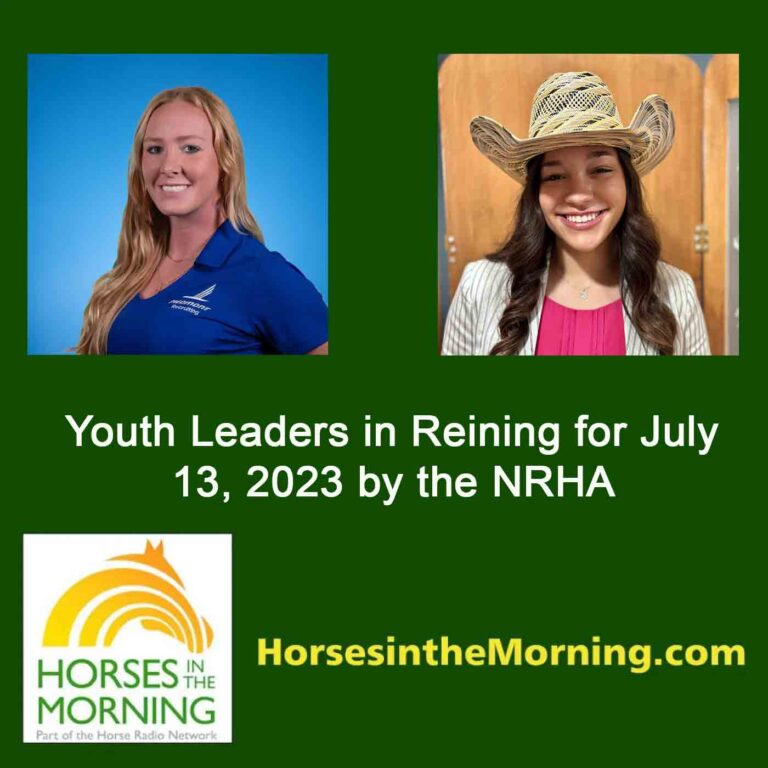 Youth Leaders in Reining for July 13, 2023 by the NRHA
