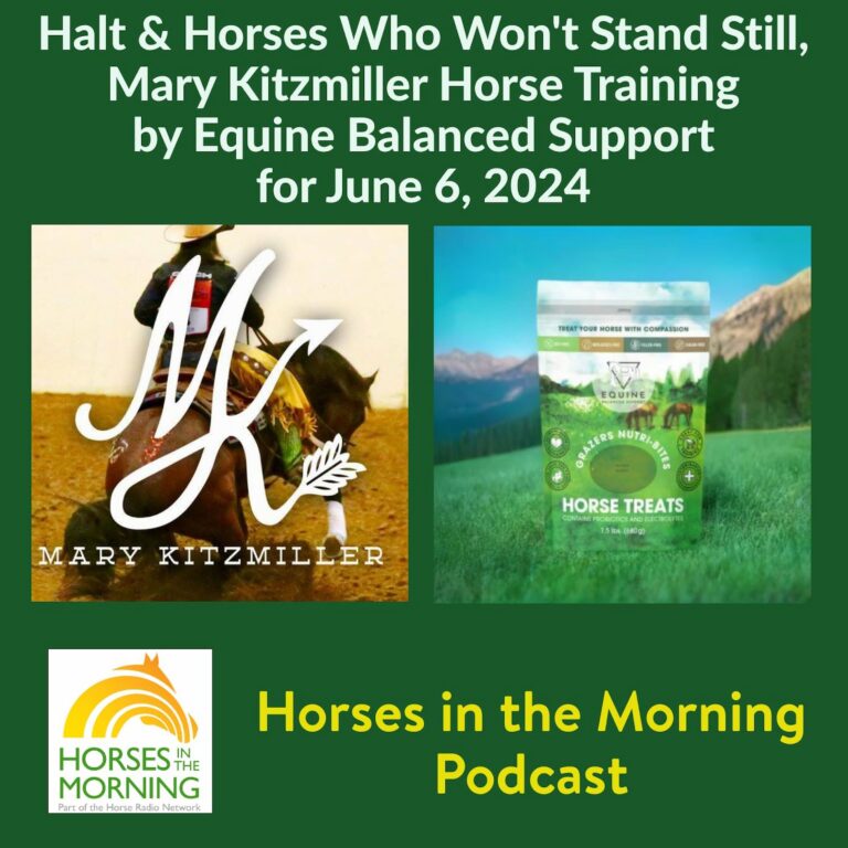 Halt & Horses Who Won’t Stand Still, Mary Kitzmiller Horse Training by Equine Balanced Support for June 6, 2024 – HORSES IN THE MORNING