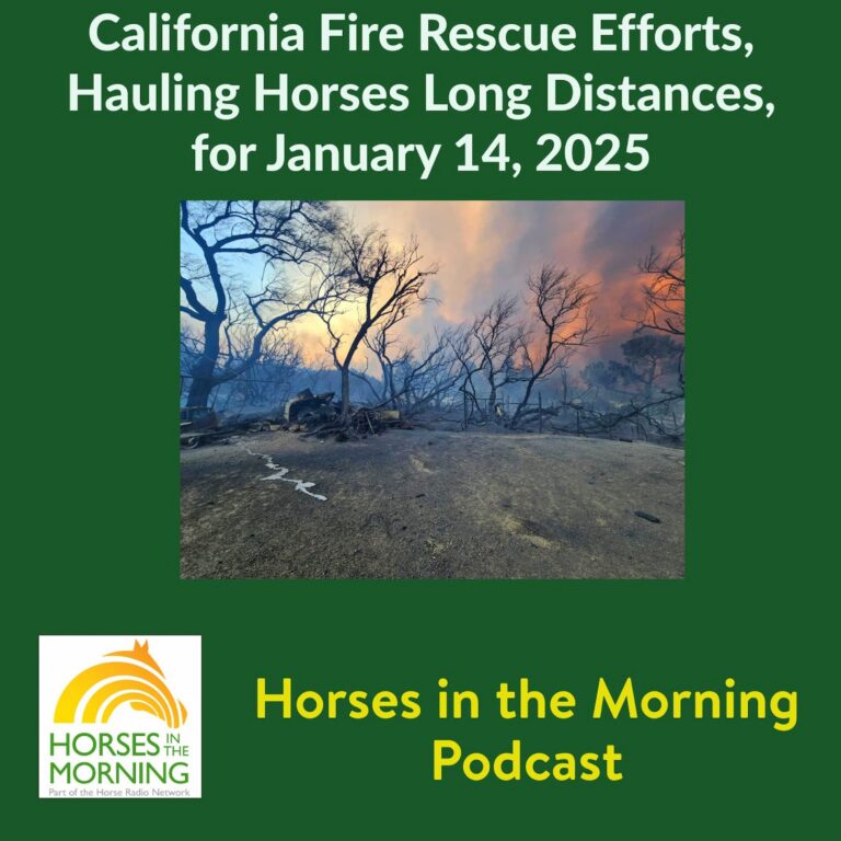 California Fire Rescue Efforts, Hauling Horses Long Distances, for January 14, 2025 – Endurance Rider