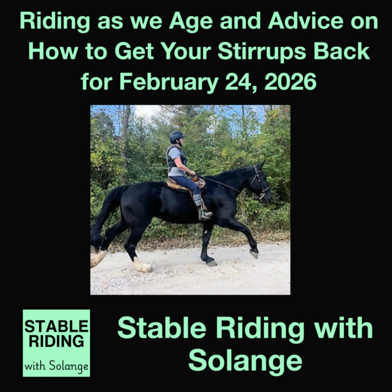 Riding as we Age and Advice on How to Get Your Stirrups Back