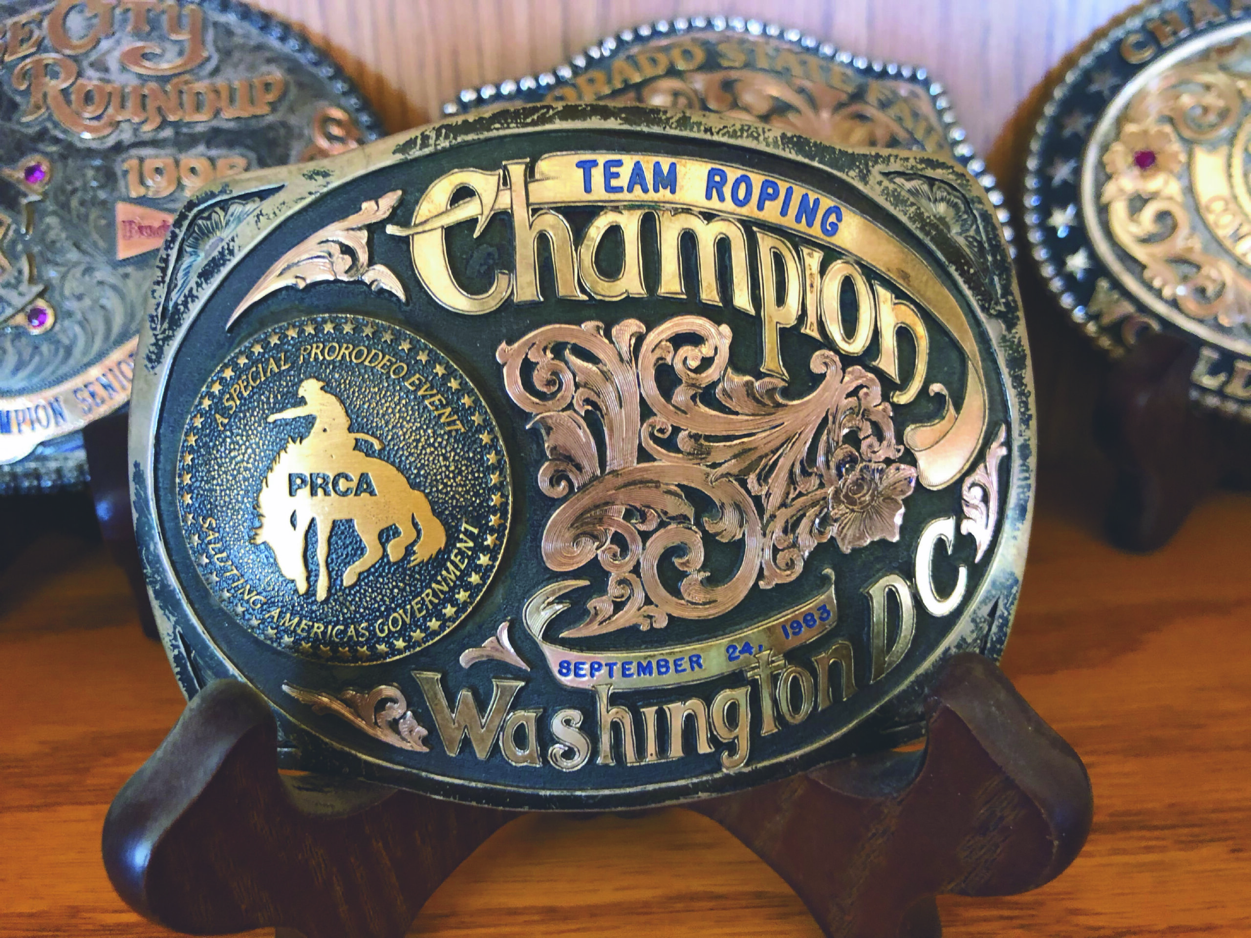 Dick Yates' Presidential Rodeo buckle.