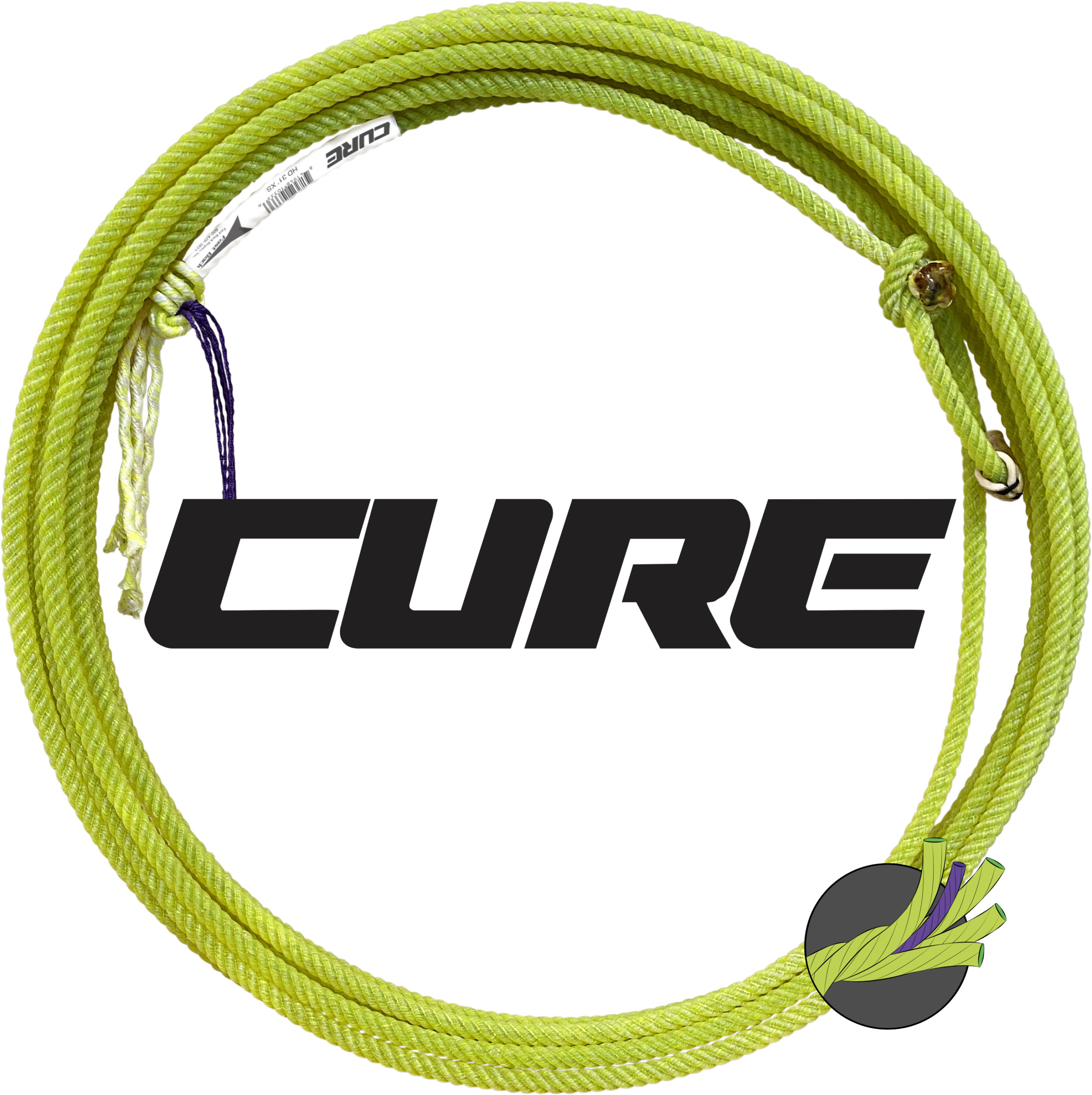 Fast Back Excalibur Head Rope - 4-Strand Poly Blend, 31ft, Natural Color For Team Roping