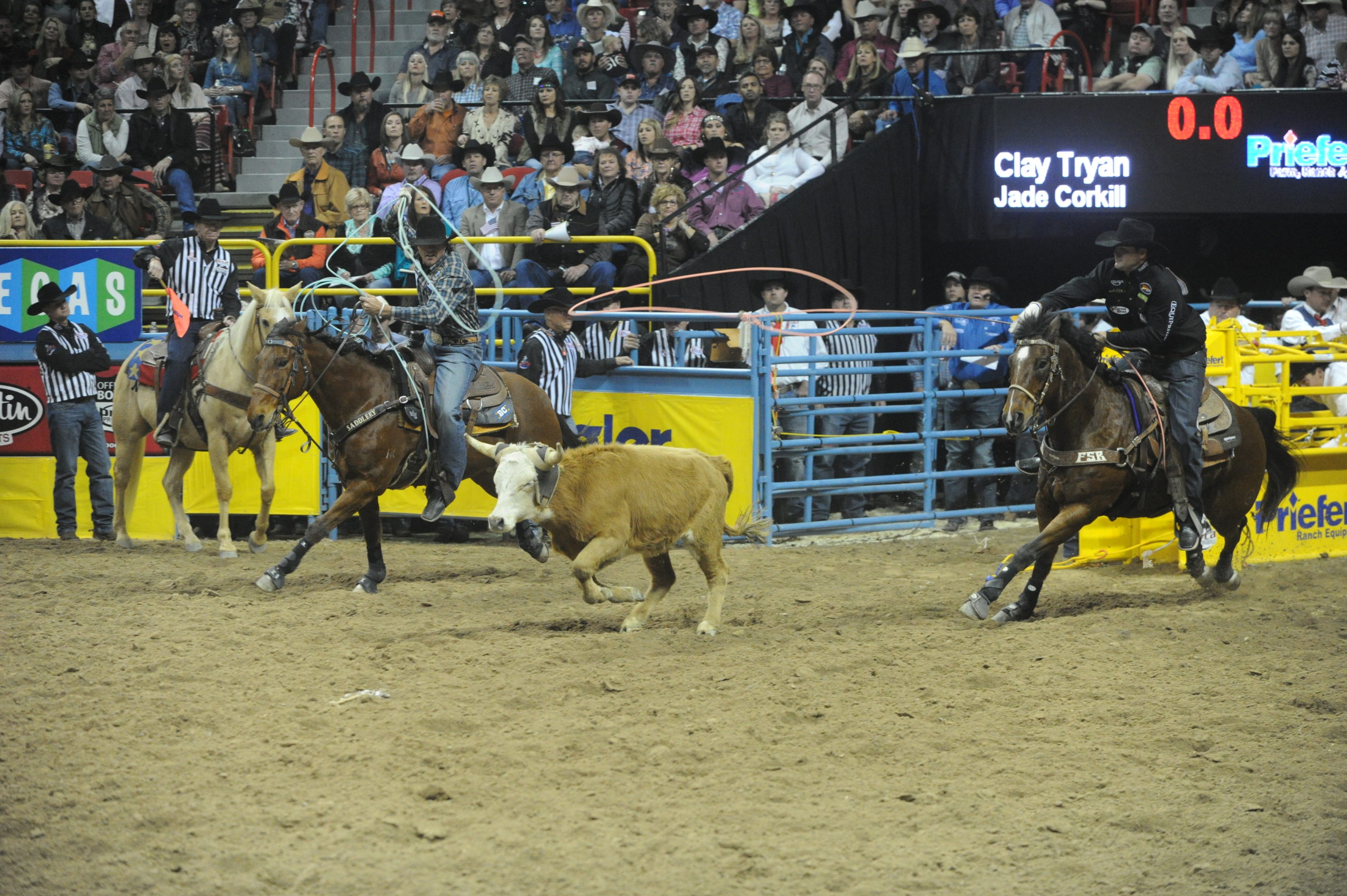 Clay Tryan Jade Corkill Team Roping NFR 2014