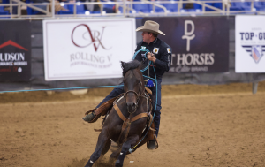Trevor Brazile and Step N Small Town turn a steer at the ARHFA futurity.