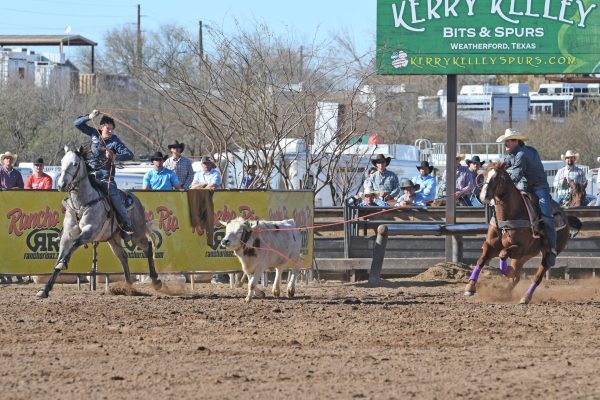 Matt Sherwood and Chase Helton at the 2023 Ariat World Series of Team Roping’s Title Fights. Andersen CBarC photo.