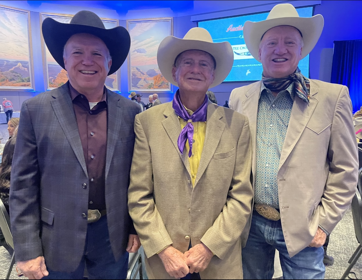 Gip, James and Guy Allen celebrating Guy’s induction into the National Cowboy & Western Heritage Museum last November. In 1983, the Allens became the first-ever father-son-son trifecta to qualify for the National Finals the same year. Kendra Santos Photo