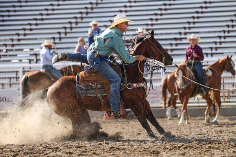 Chet Weitz dismounts in Caldwell, Idaho