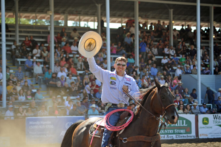 Charly Crawford celebrating in Ellensburg, Washington, in 2014.