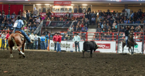 Brady Tryan and Calgary Smith finishing a run at the 2023 CFR.
