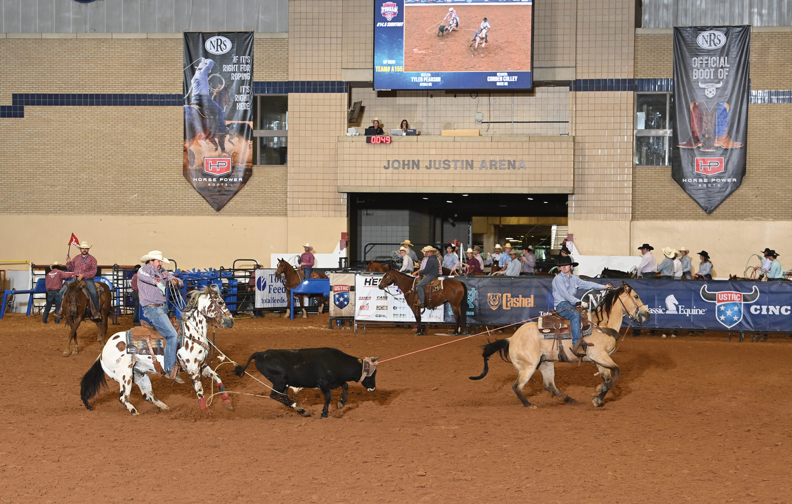 Corbin Culley and Tyler Pearson winning the #14.5 roping at the 2022 USTRC Cinch NFTR