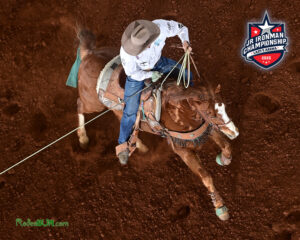Wyatt Williams Jr Ironman roping aerial image