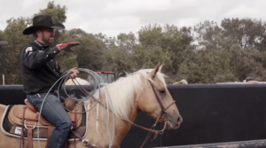 Trevor Brazile demonstrates his technique for roping small horns