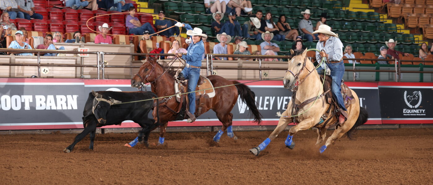 Kelsey Pepion and Heather Rogers WRC team roping
