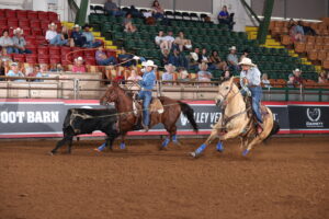 Kelsey Pepion and Heather Rogers WRC team roping