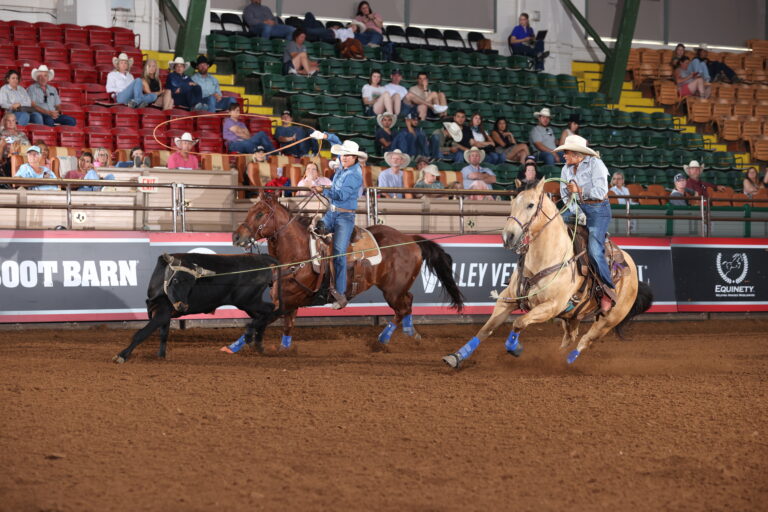 Kelsey Pepion and Heather Rogers WRC team roping