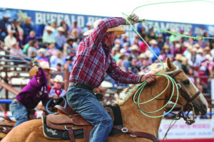 Clint Summers and Jade Corkill winning the 2025 Cody Stampede.