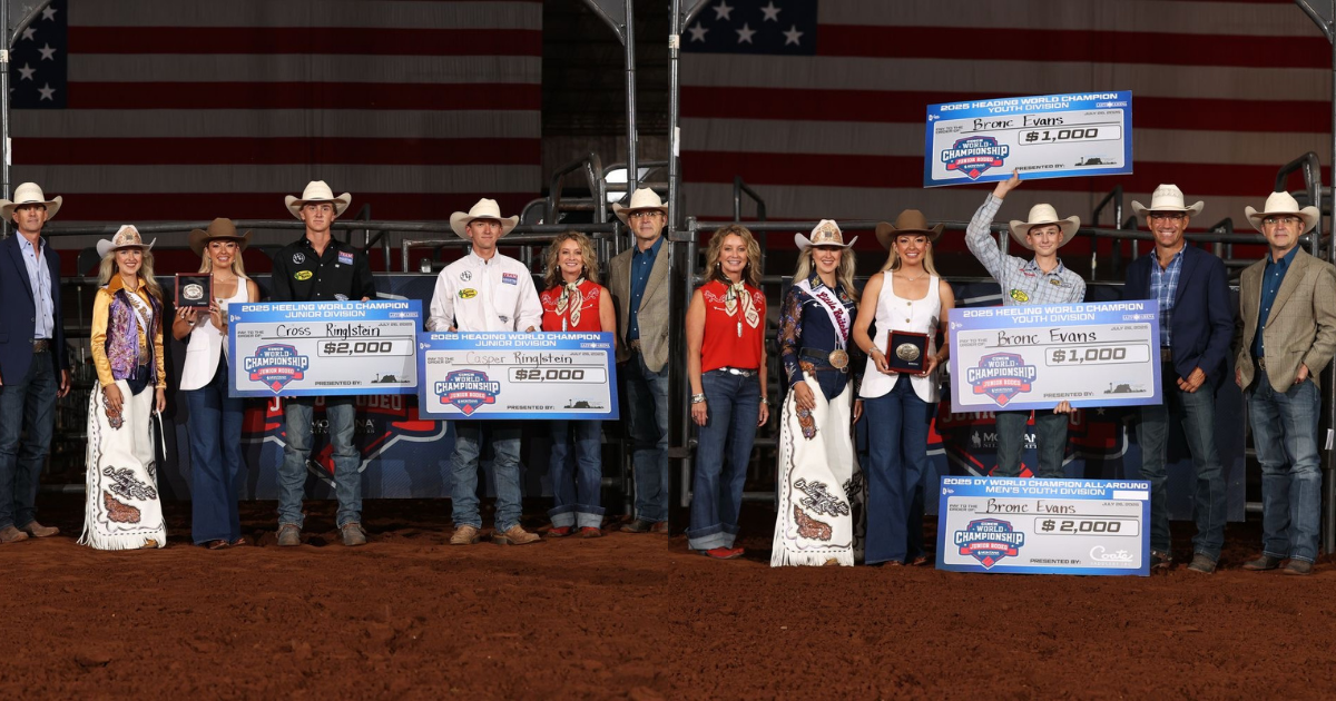 Ringelsteins and Bronc Evans WCJR 2025 team roping champions
