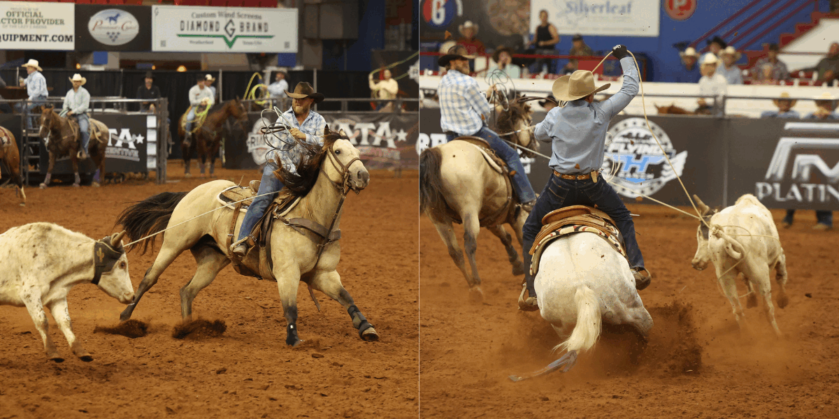 Jacod Lewis on Hez Got Cowboy Cash and Tripp Townsend on TRR Lucky Brazos winning the Riata #10.5 Championship. | TRJ File photo